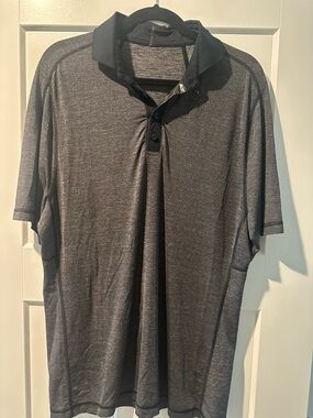 lululemon athletica Men's Charcoal Heather Polo with Black Collar